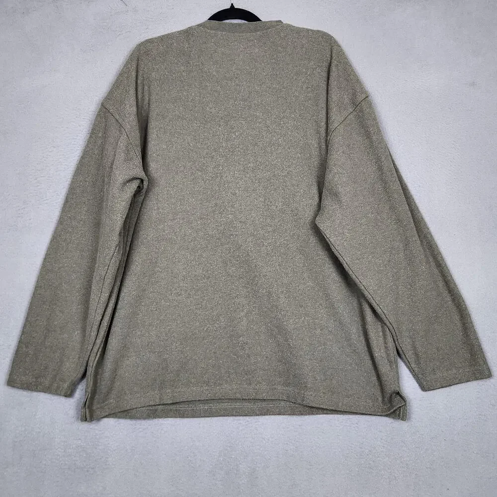 Big Dogs Sweater Mens 2XL Green Stripe V Neck Dog Logo Knit Pullover Casual